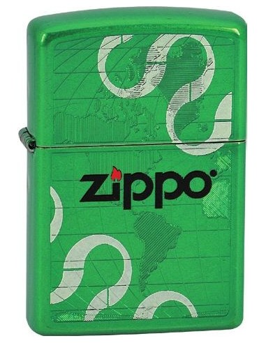 Zippo Green Iced World Ribbon